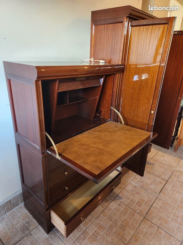 Combiné : Secrétaire et armoire bois (image 6)
