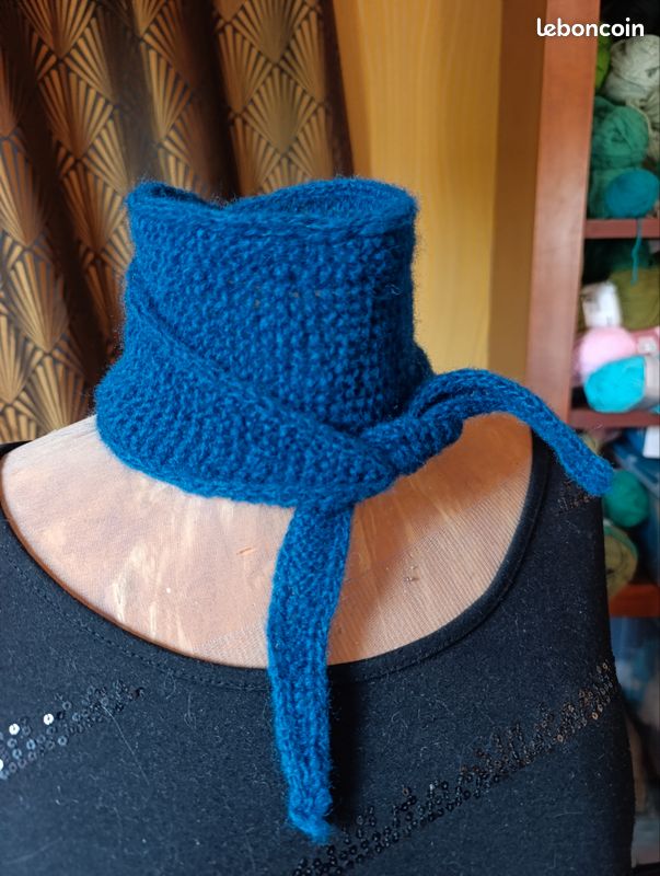 Sophie scarf nuage écharpe sophie bleu nuit neuf fait main (image 5)
