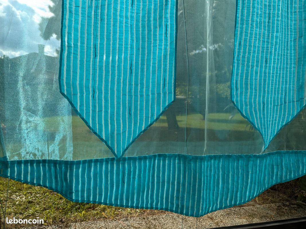 Rideau voilage store turquoise (image 3)