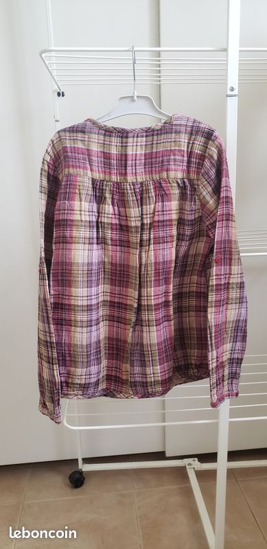 Chemise tunique à carreaux bordeauxet moutarde 7-8ans Zara kids (image 2)