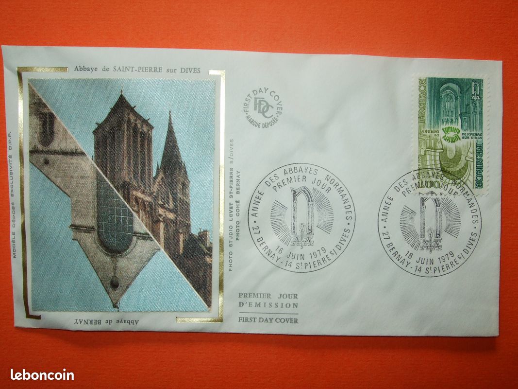 TIMBRE.FRANCE 1er JOUR 1979-N°2040 Abbaye normande sur enveloppe. Beau (image 1)