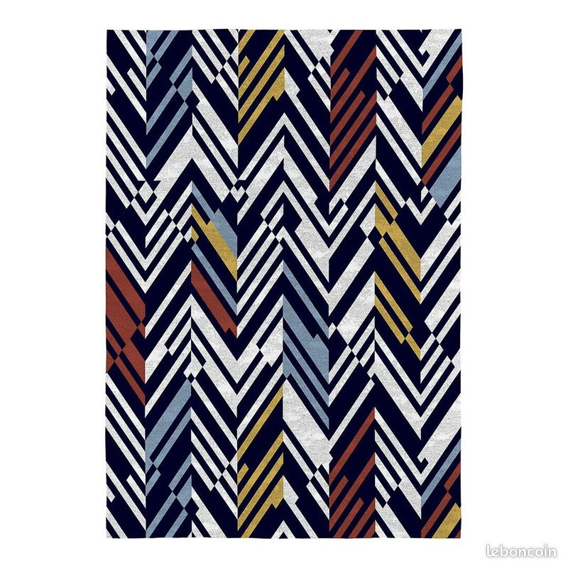 Tapis graphique design plat multicolore Bastian Multicolore 120x170 (image 1)