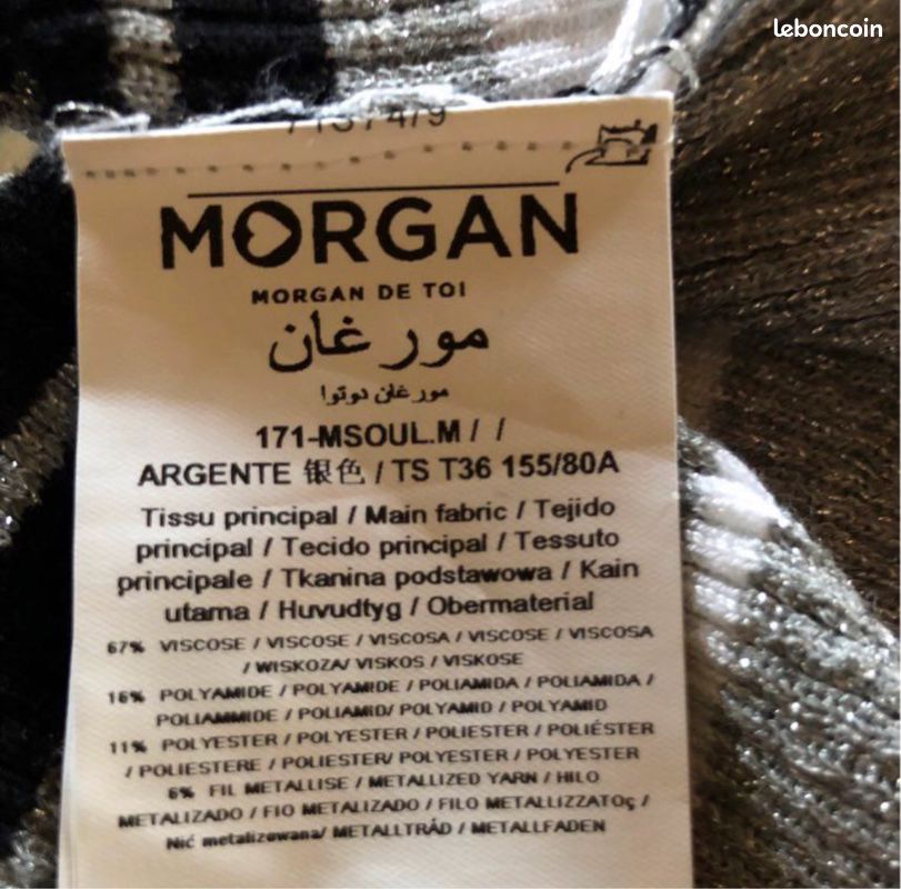 MORGAN - Débardeur argenté pailleté Taille S (image 3)