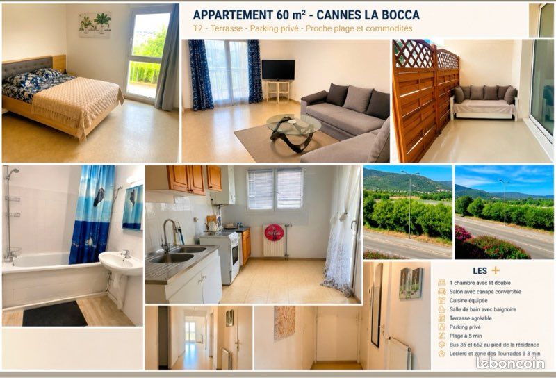 Appartement 2 pièces 60 m² · à Cannes · 60 m² · 1 200 €/mois
