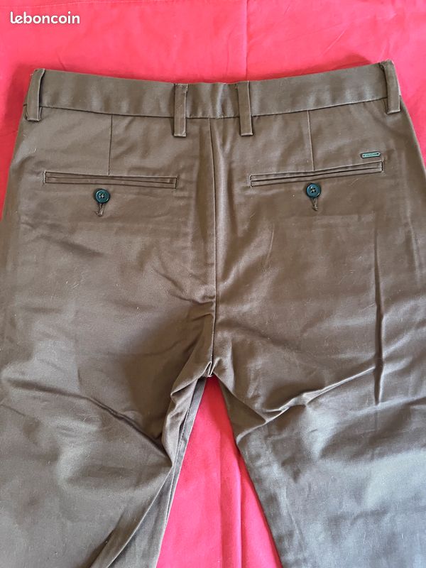 Pantalon coupe slim Jules- Marron (image 4)