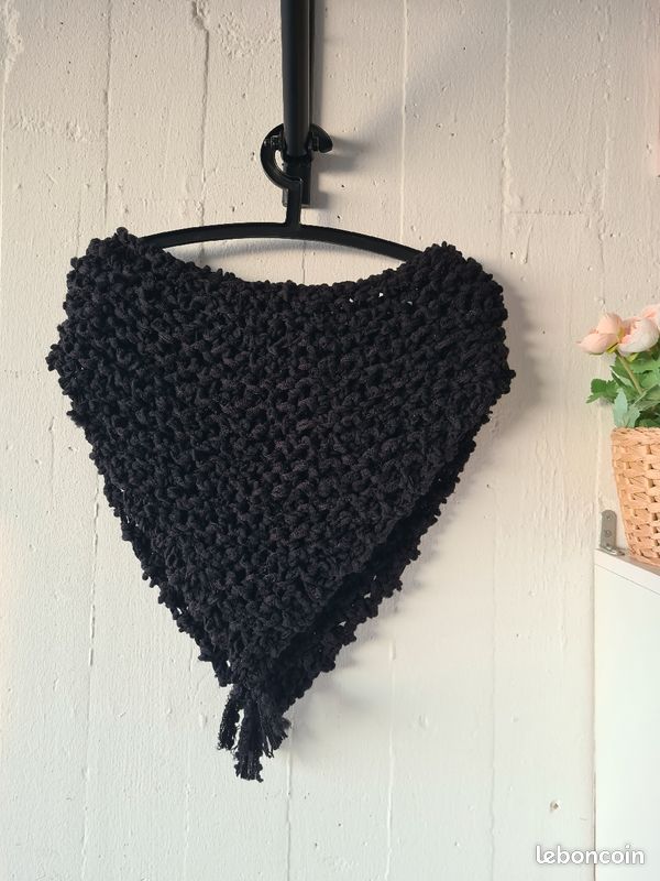 Cape en tricot bouclette poncho vintage (image 5)