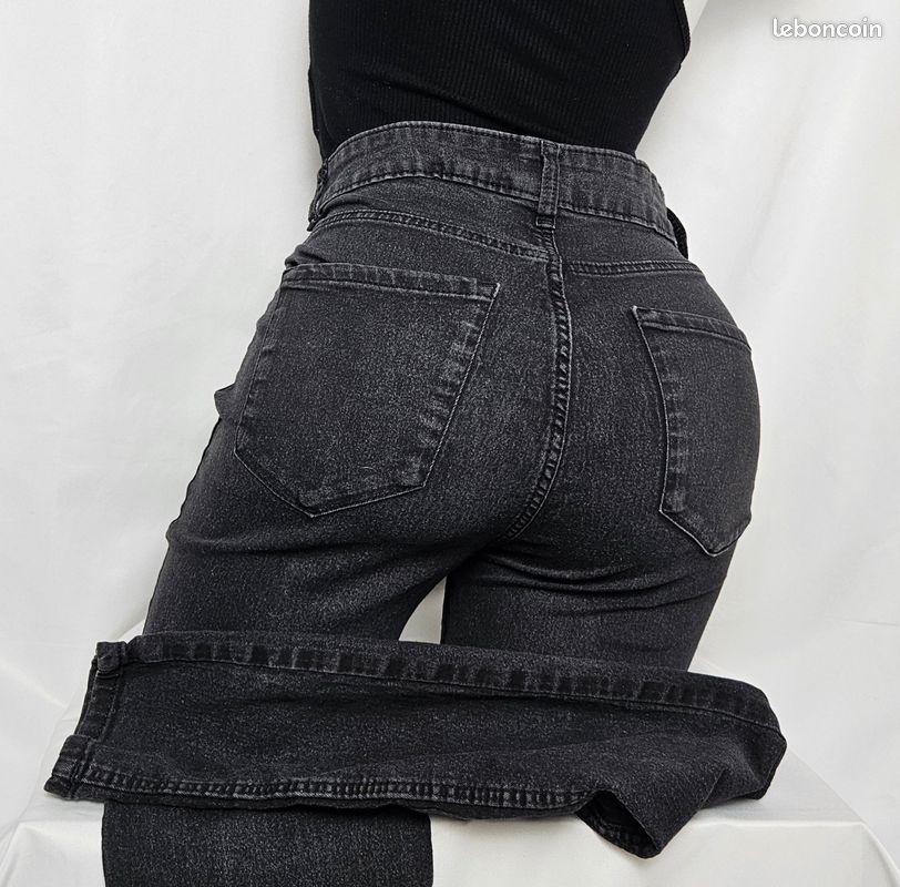 Kiabi Pantalon Boyfriend Femme Noir Jean Flare/bootcut L30 Noir