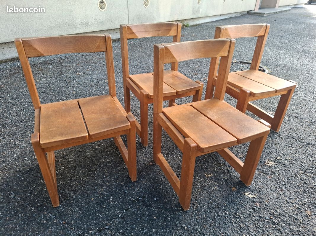 Chaises bois vintage chalet montagne (image 1)