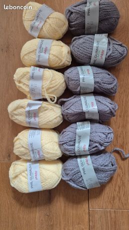 Lot De 5 Pelotes De Laine Phildar Phil Flocon Guimauve - Rose - Aiguilles 6,5/7 - Neuf