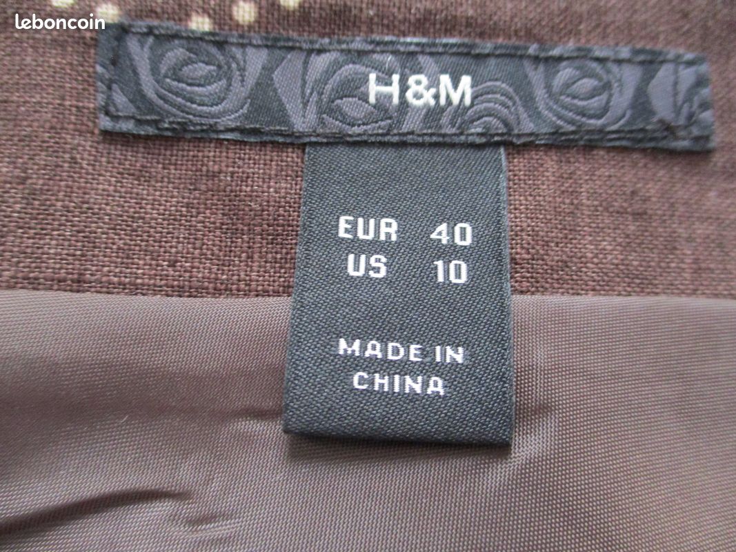 Jupe H&M Simili Cuir Imprimé Fleurs – Taille 10, Courte, Noir, Très Bon état