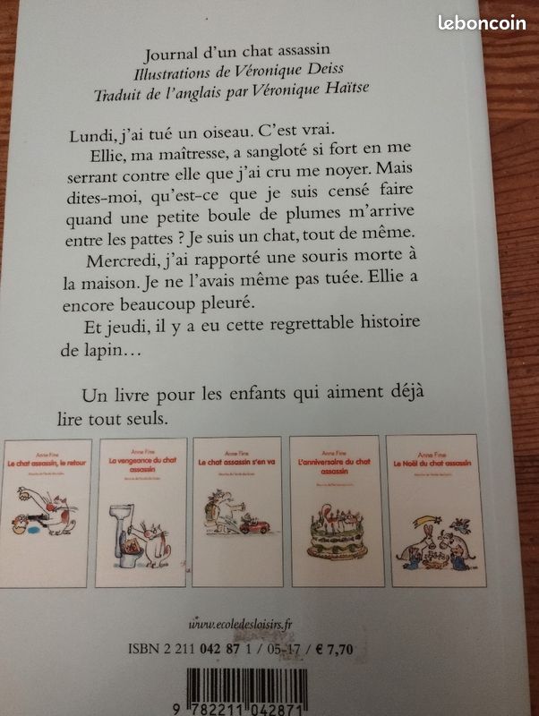 Livre "Journal d'un chat assassin" (image 2)