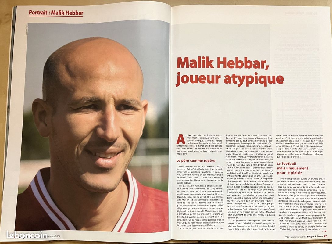 Rouge & Blanc n°47 (Stade de Reims / Football) - Arnaud Balijon / Malik Hebbar (09/2004) (image 3)