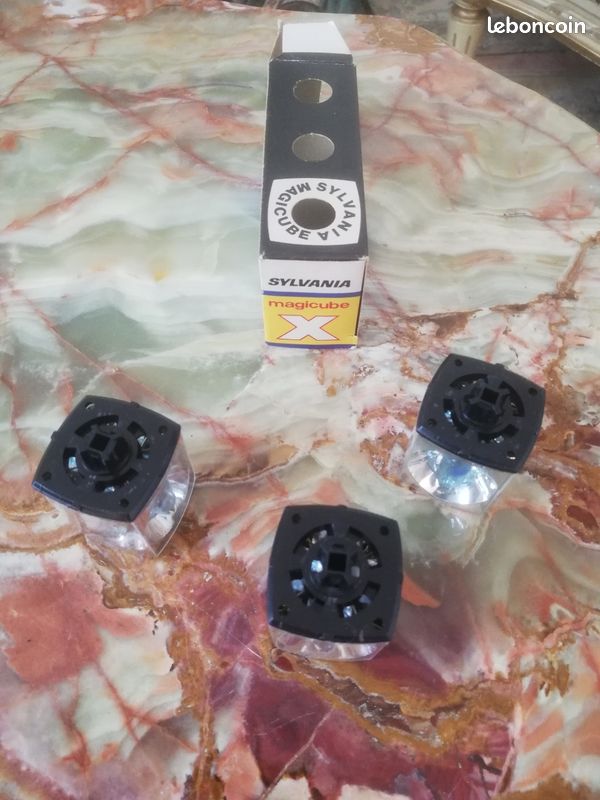 Lot de 3 Cubes Flash Vintage Sylvania Magicube Type X (Boîte d'origine) (image 5)