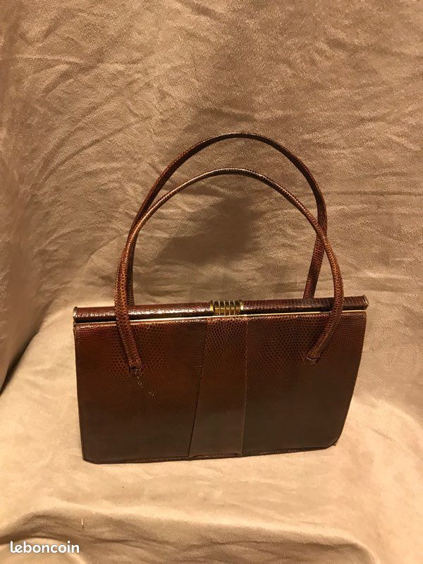 Sublime sac à main en cuir Vintage Chic ancien from England (image 2)