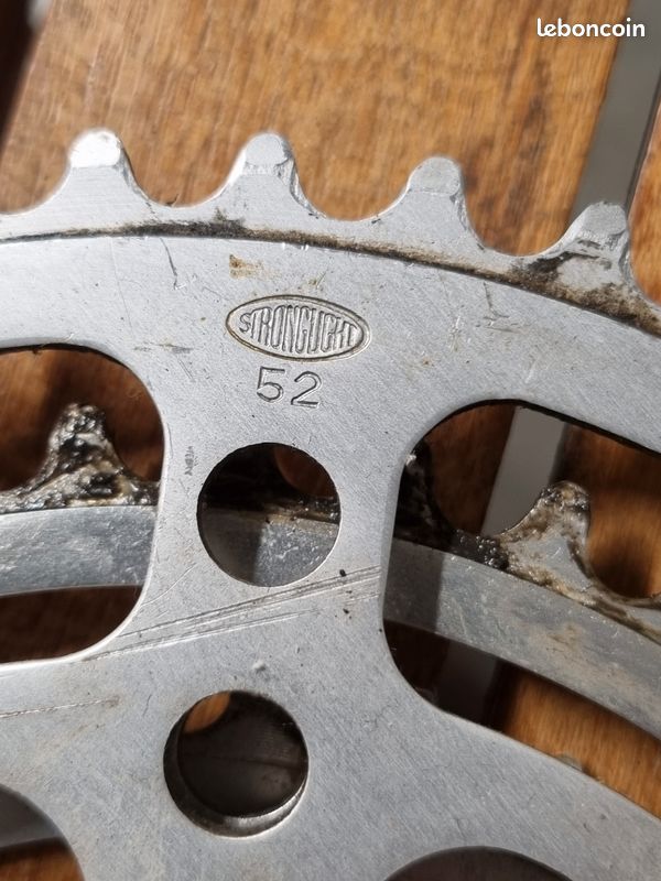 Pédalier Peugeot Vintage En Alu - 40/50 Dents, Manivelles 170 Mm, + Pédales Lyotard