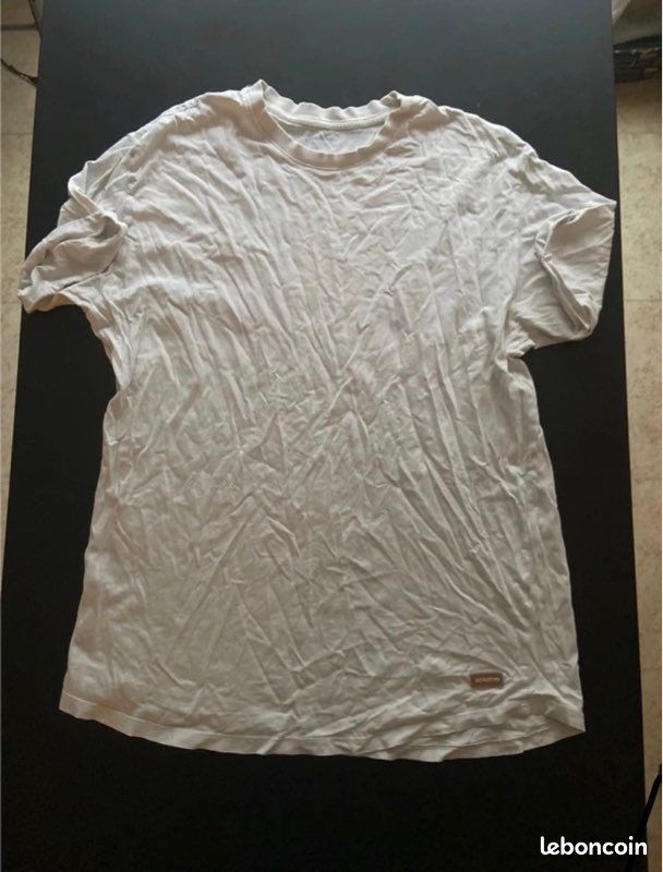 T-shirt , Blanc-Crème, Motif, Taille L (image 1)