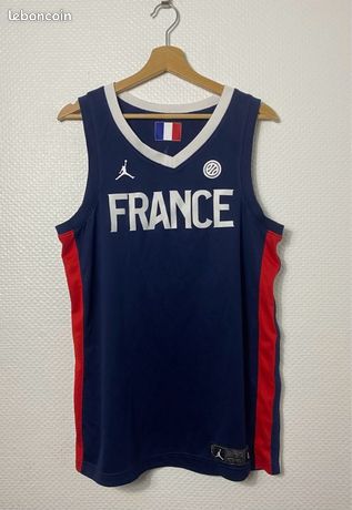 Nike France Jordan Bastketball Jersey Size L Bleu AV3824-419