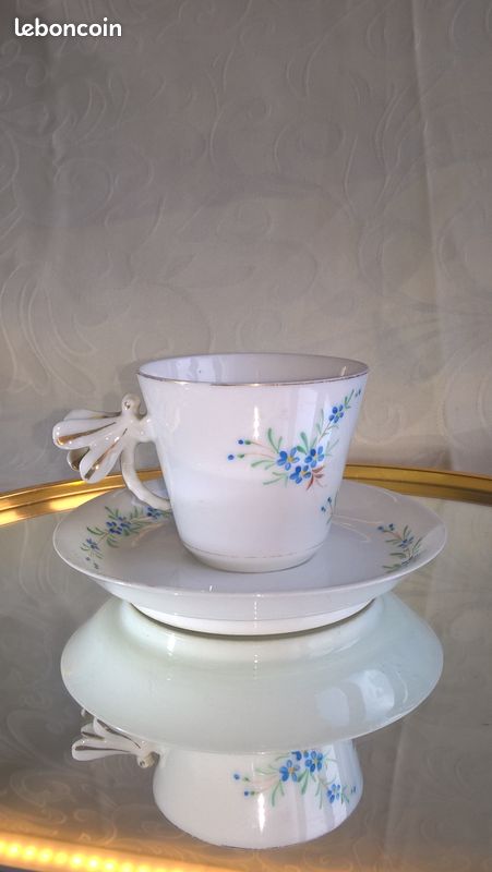 Tasse En Porcelaine Fine Décor Libellules - Blanche - Marque AMBIENTE - Neuf