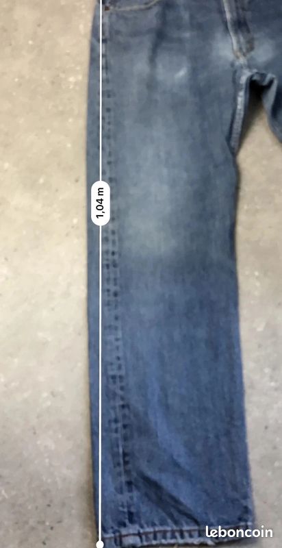Jean Levi's 505 Straight pants Homme W38 L32 100% coton denim Blue baggy (image 7)