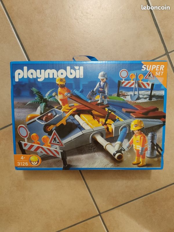 Playmobil Super Set 3126 Passage A Niveau Travaux Neuf année 2001