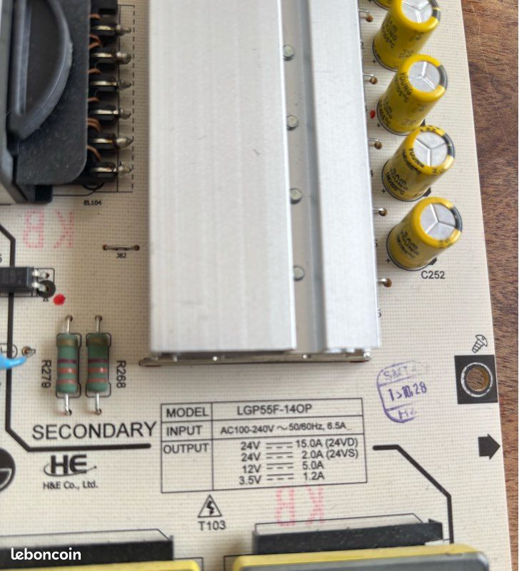 Carte D'alimentation LG OLED 55EG910V - Origine, Réf LGP55C-15OP - Occasion