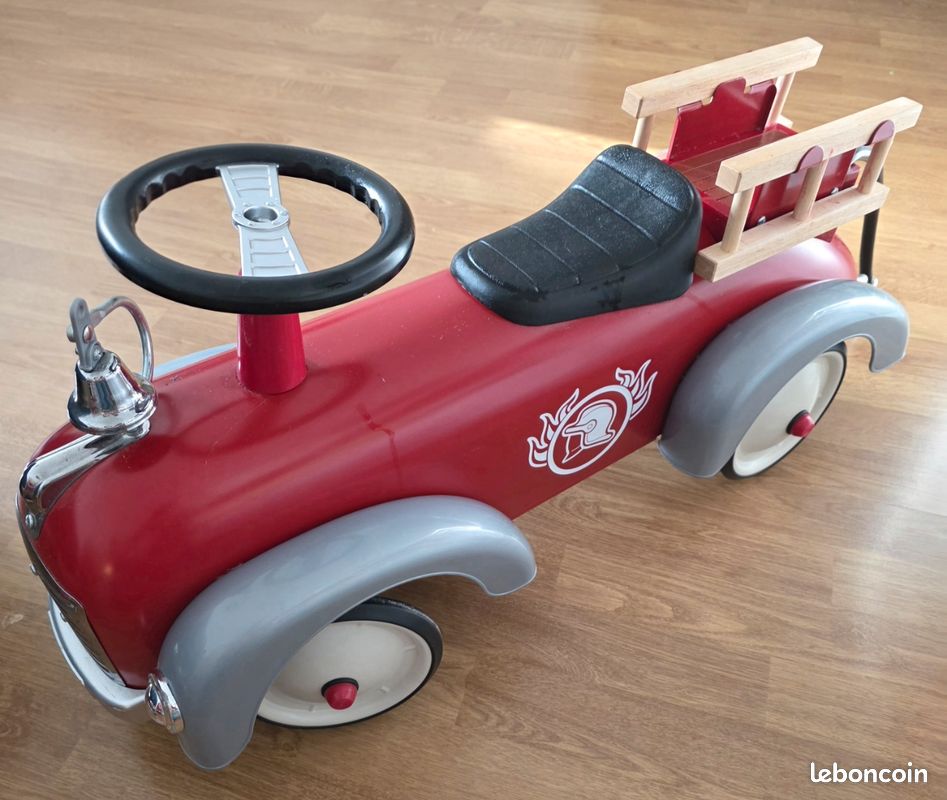 Porteur camion de pompier vintage enfant baghera (image 3)