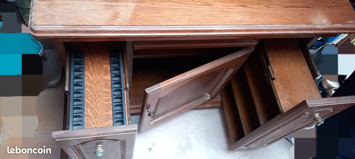Meuble TV tiroir intégrés pour rangement cassette et dvd (image 2)