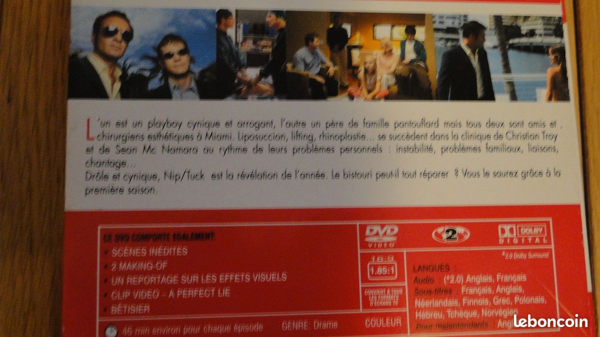 Coffret de 5 dvd de la saison 1 nip/tuck (image 2)