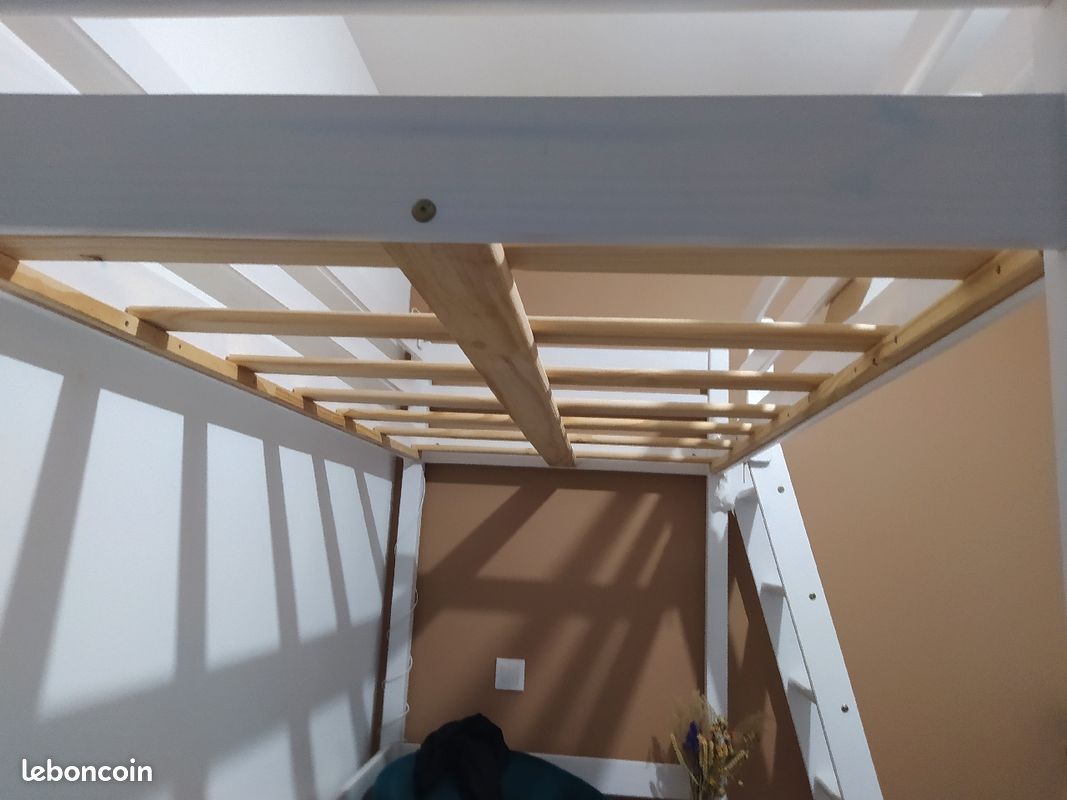 Lit en hauteur/mezzanine blanc vendu sans matelas (image 1)