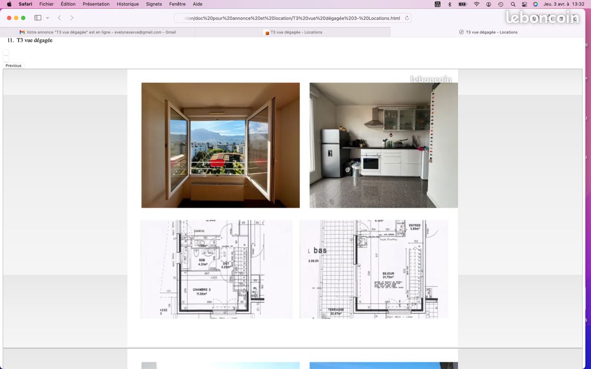 Appartement 3 pièces 67 m² · à Grenoble · 67 m² · 1 108 €/mois