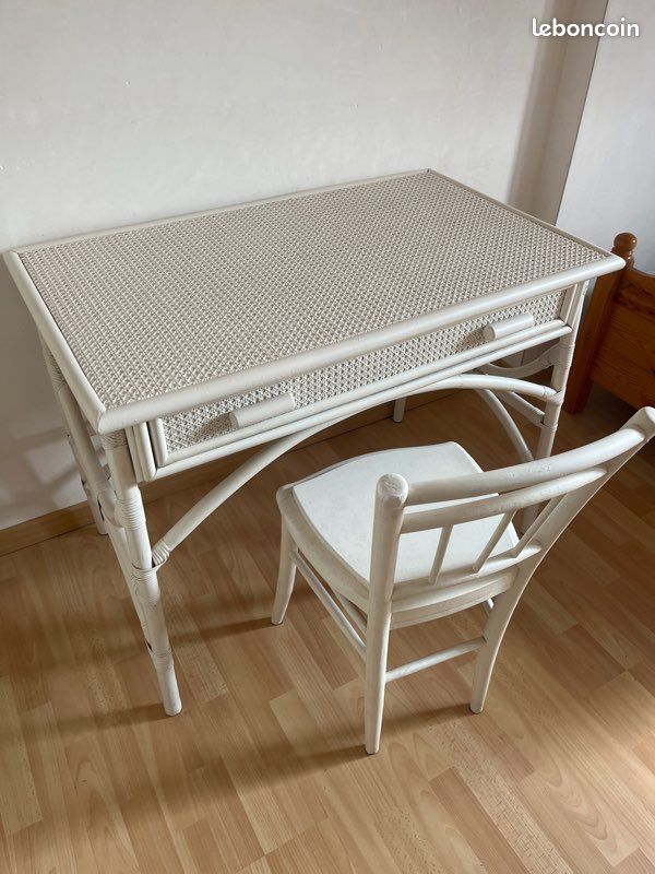 Bureau Rotin & Bambou Blanc (image 2)
