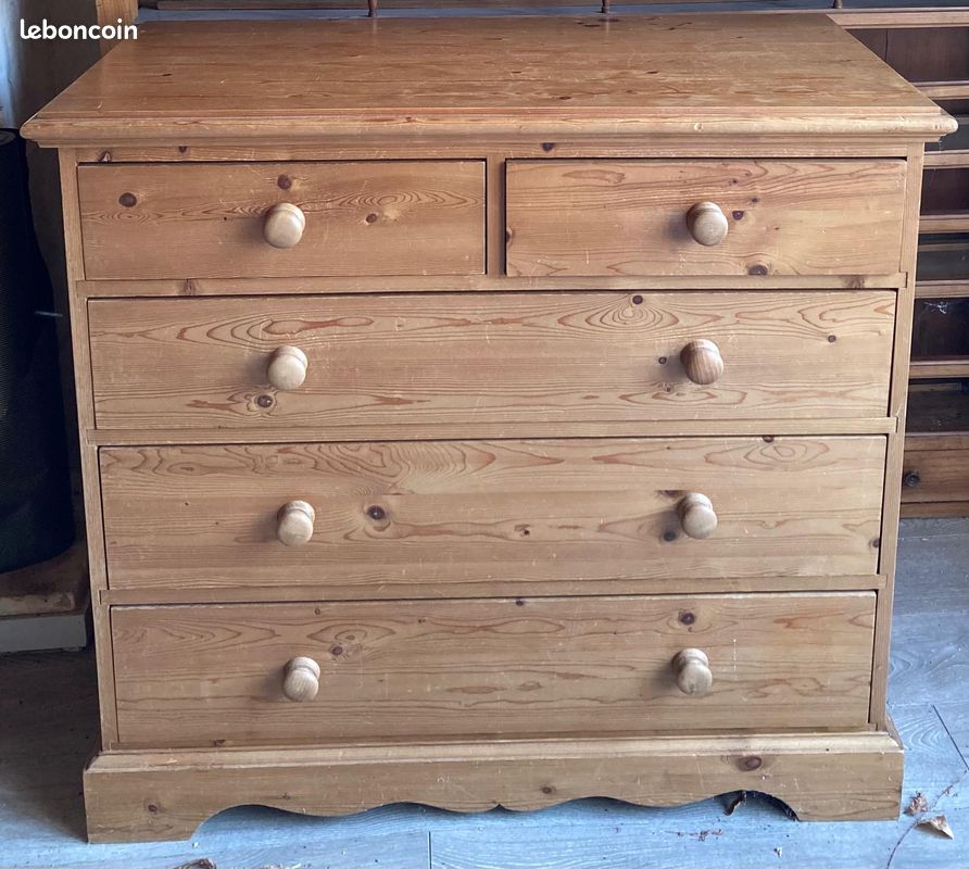 Vend lot de 2 commodes en pin massif (image 1)