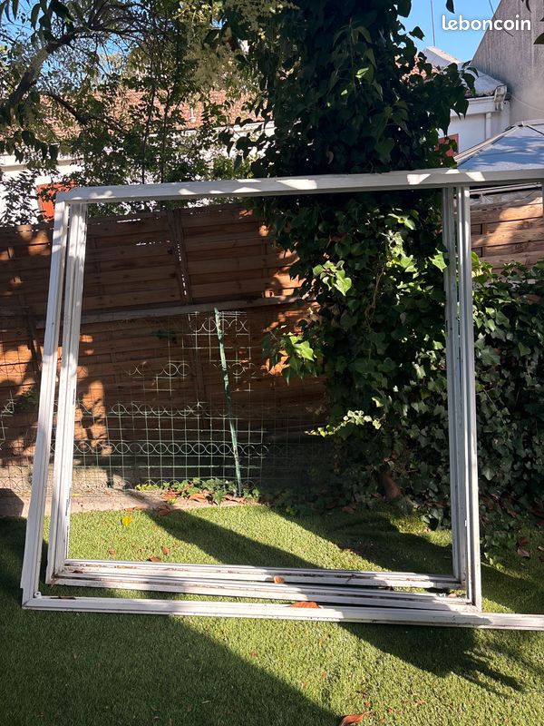 2 baies vitrées coulissantes aluminium blanc double vitrage (image 1)
