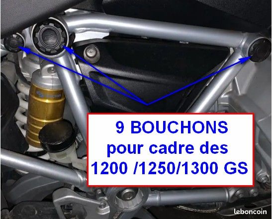 Bouchons de trous de cadre BMW r 1200 gs / gsadv lc - r 1250 gs / gsadv lc