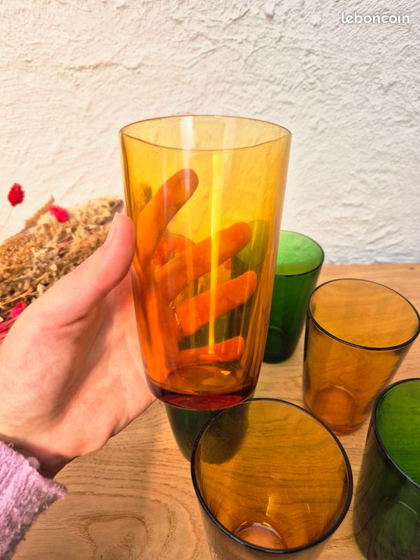 5 Verres Vintage en Verre Vert | L'Atelier Imparfait