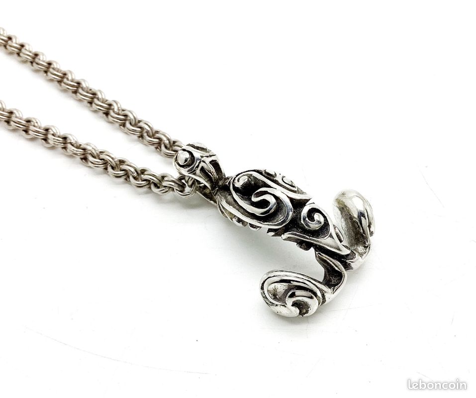 Collier avec pendentif ethnique tribal maori Hawaï métal argenté mixte tortue requin marteau chaîne incluse (image 2)