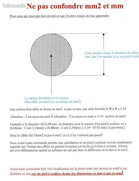 Câble souple batterie HO7 V batterie, guindeau, treuil, panneau