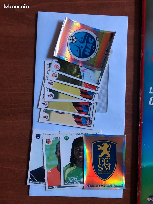 POUR ALBUM PANINI Foot 1987 D1 et D2 Championnat de France 10 stickers