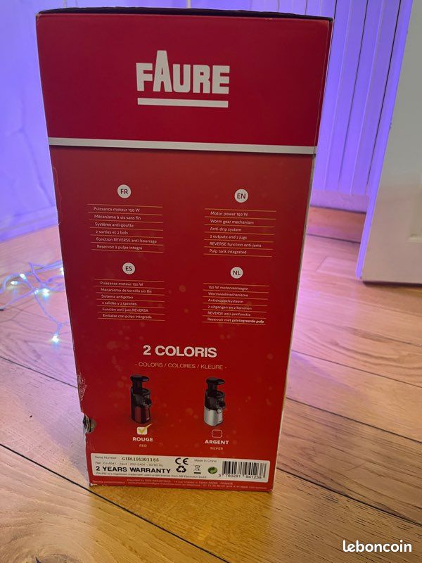 Extracteur jus Faure rouge neuf (image 4)