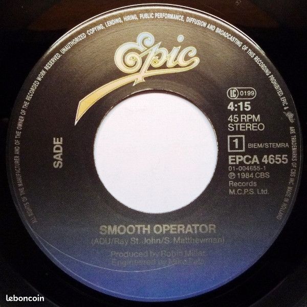 ♥🎼45t🇳🇬🇬🇧 Sade (Smooth Operator) ✷ 1984 (image 5)