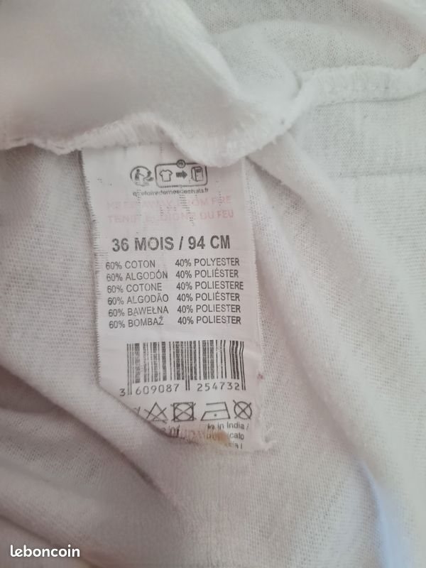 đŠ T-shirt manches longues Disney Le Roi Lion â 3 ans tee-shirt blanc (image 3)