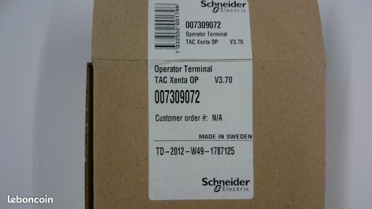 Panneau Opérateur Schneider Electric TAC XENTA OP 007309072 - Unité De Démo Neuve Sans Boîte