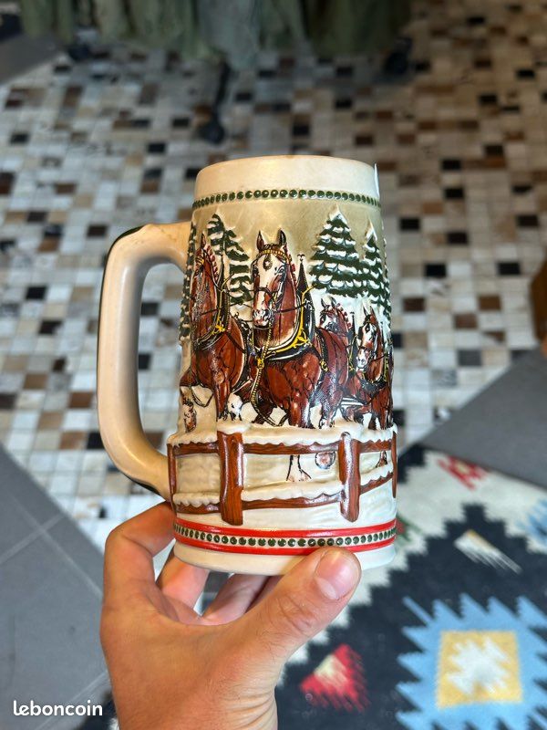 Chope Budweiser Holiday Stein édition limitée 1984 (image 2)