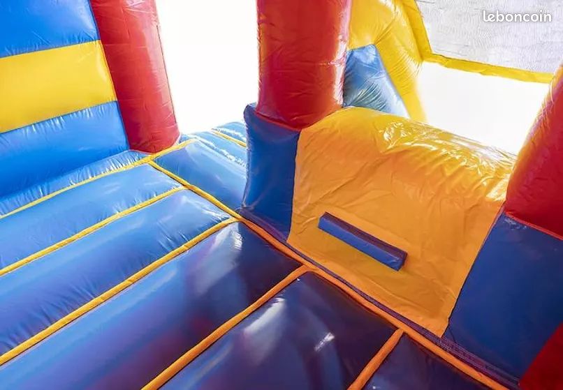 Hola Blue Château gonflable gonflable pour enfants avec souffleur Kits de répara Hola Blue Château gonflable gonflable pour enfants avec souffleur Kits de répara