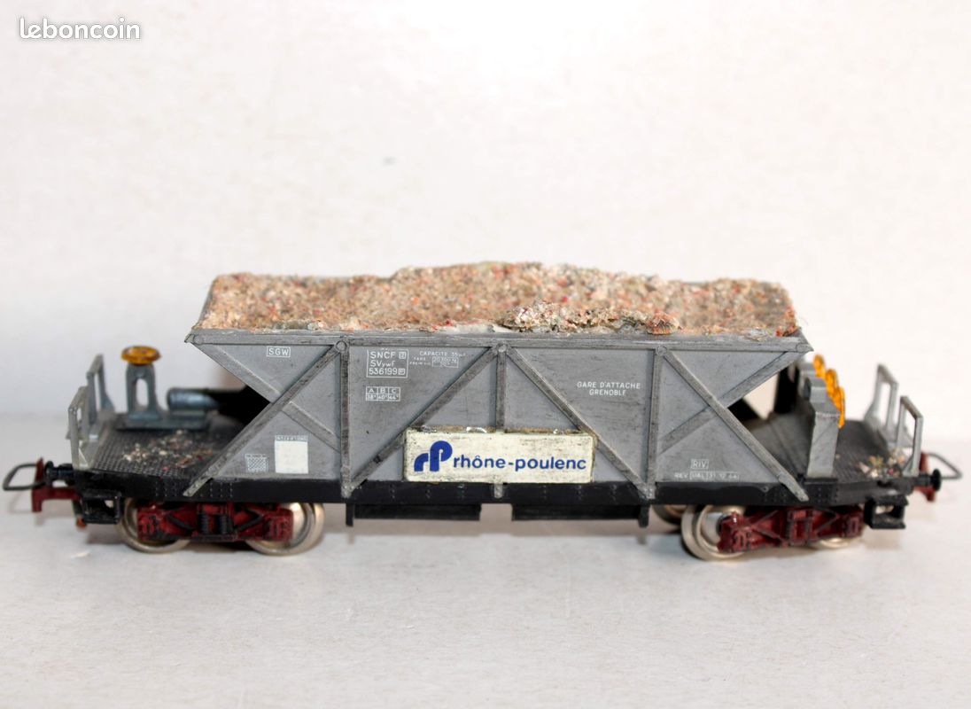 Jouef Boîte Vide 205 MM / 6575 - Wagon Trémie Rhône Progil - Collection HO