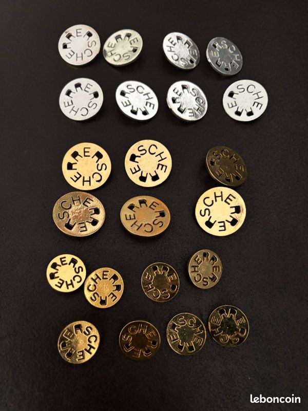 11 boutons vintage en métal doré - (NBPE#2278E) - France