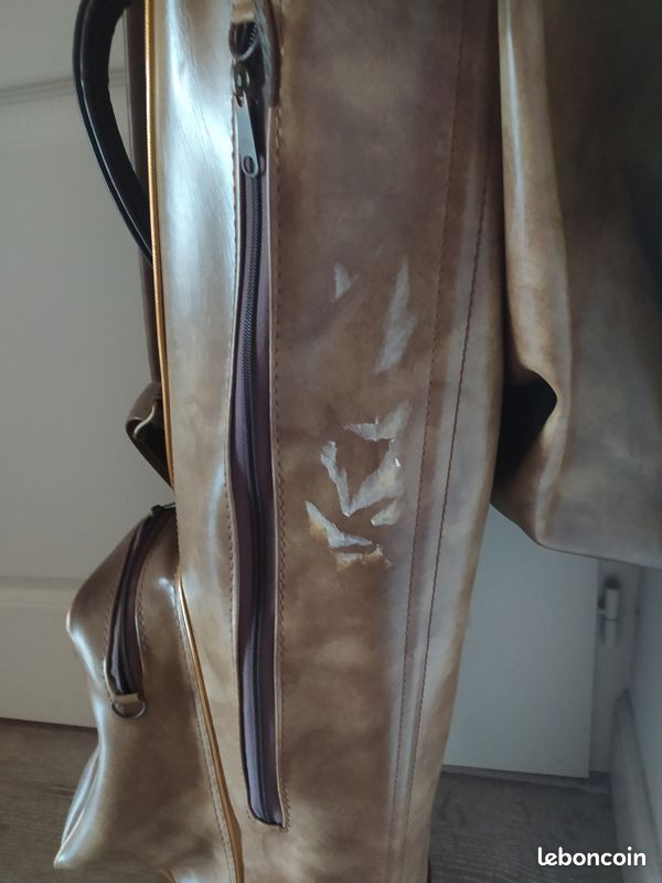 Sac De Sport Vintage En Cuir Ben Hogan Tour 1992 - Sac De Golf Ou Week-end, Couleur Crème - Occasion Très Bon état