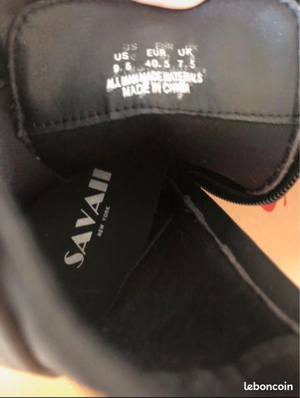 Bottines neuve, Noir mat savaii pt 9,5 40,5 lacets fermeture (image 4)