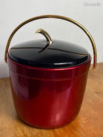 Seau à Glaçons Vintage Luxium – Forme De Pomme, Métal Chromé – Fabriqué En France