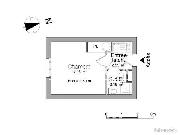 Appartement 1 pièce 16 m²